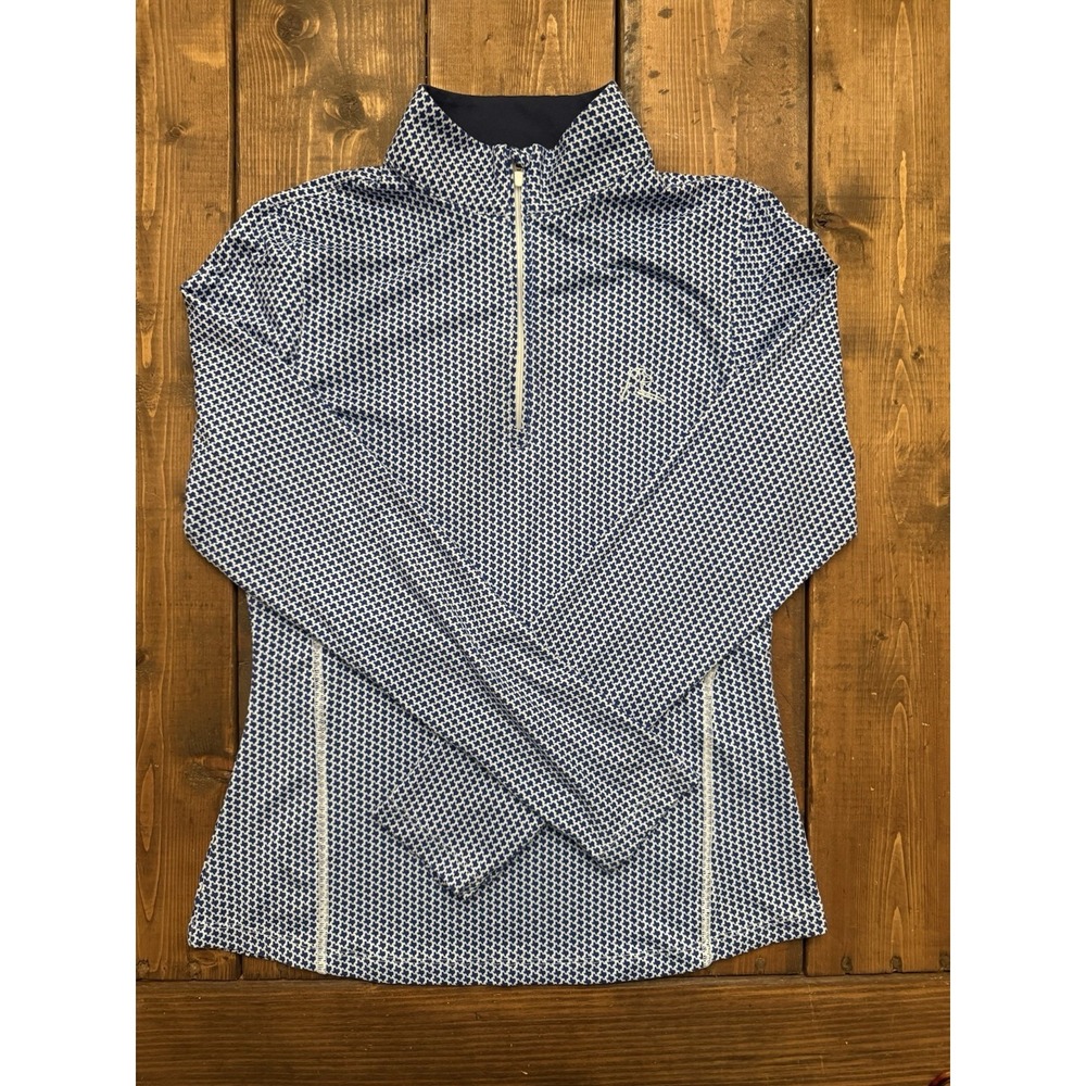 Rhoback Performance 1/4 Zip Pullover In Blue Texas Print Size XS